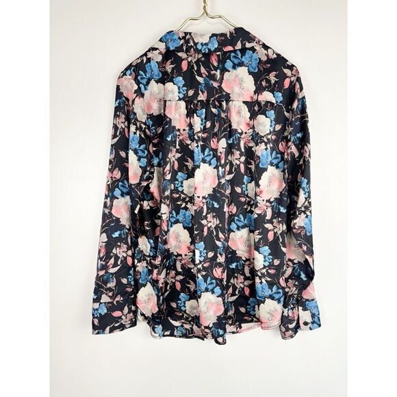 Torrid Madison Satin Button-Up Long Sleeve Shirt Multi Size 1X - Picture 4 of 9